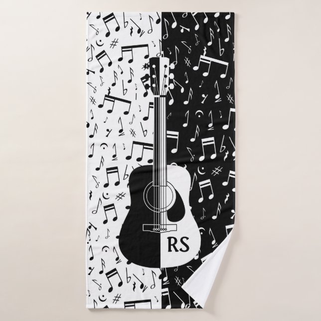 Diseño contemporáneo personalizado de la guitarra (Toalla de baño)