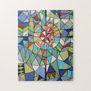 Diseño cruzado de vidrio de manchas rompecabezas 