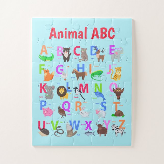 Diseño de ABC Animal Rompecabezas (Vertical)