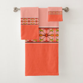 Diseño de acento floral decorativo en coral