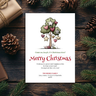 Diseño de Acuarela de Árbol de Navidad Divertido M