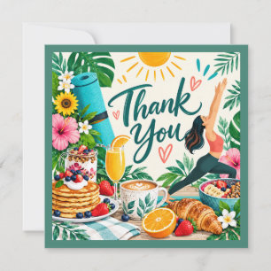 Diseño de agradecimiento de Yoga y Brunch Colorido