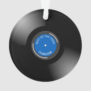 Diseño de álbum de registro de vinilo con adorno a