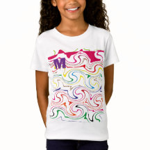 Diseño de alfabeto “M” lindo para camiseta de niña