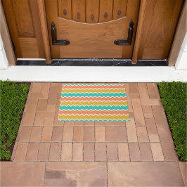 Diseño de Alfombra con Patrón de Chevron Colorido