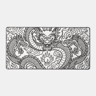 Diseño de alfombrilla de ratón con dragón japonés