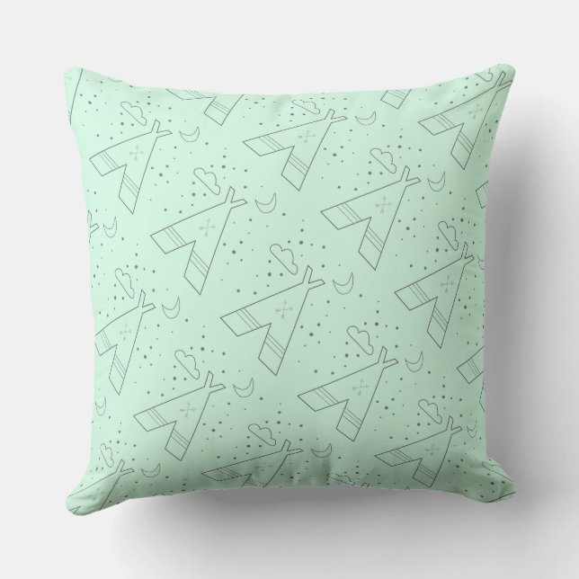 Diseño de Almohada con Patrón Tribal Tepee de Ment (Reverso )