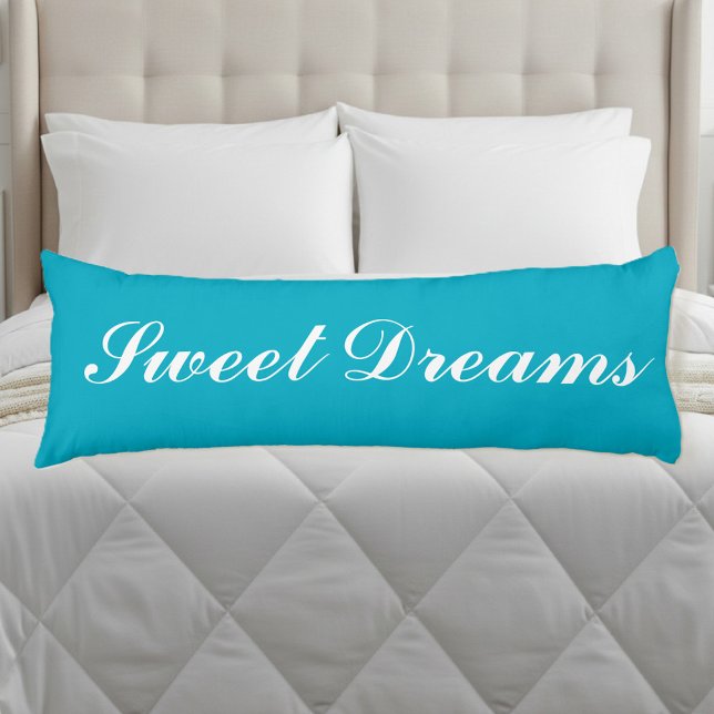 Diseño de almohada corporal azul Azure sueños dulc (Azure blue body pillow sweet dreams)