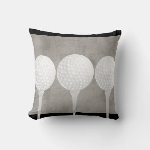 diseño de almohada de bola de golf gris angustiado