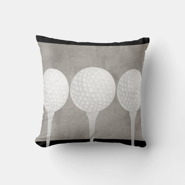 diseño de almohada de bola de golf gris angustiado (Anverso)