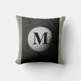 diseño de almohada de bola de golf monograma gris