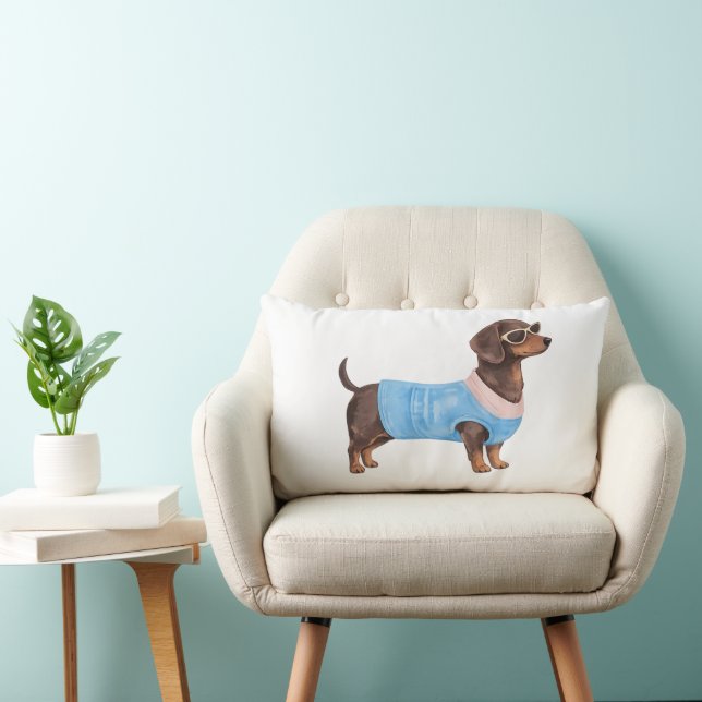 Diseño de Almohada de Dachshund de Moda (Silla)