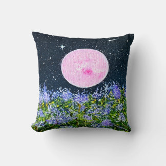 Diseño de almohada de luna rosa