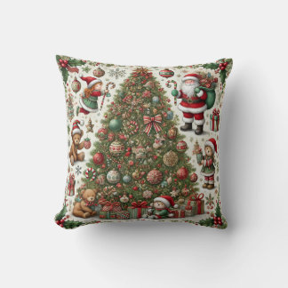 Diseño de almohada de navidades - Árbol festivo y 