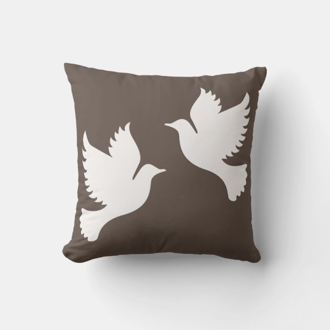 Diseño de almohada del patrón de palomas blancas d (Anverso)