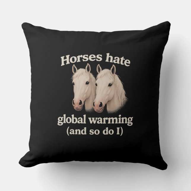 Diseño de almohada divertida Caballos odian el cal (Anverso)