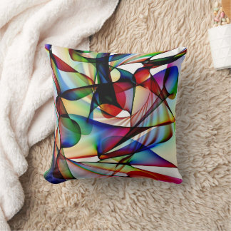 Diseño de almohada roja y azul abstracto