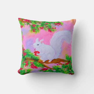 Diseño de almohadas de ardilla blanca