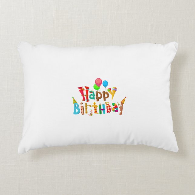 Diseño de almohadas de cumpleaños feliz (Anverso)