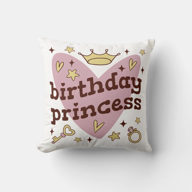 Diseño de almohadas de lanzamiento de princesa de  (Anverso)
