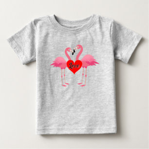 Diseño de amor Flamingo Rosa - Baby Fine Jersey T-