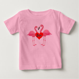 Diseño de amor Flamingo Rosa - Baby Fine Jersey T-
