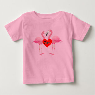 Diseño de amor Flamingo Rosa - Baby Fine Jersey T-