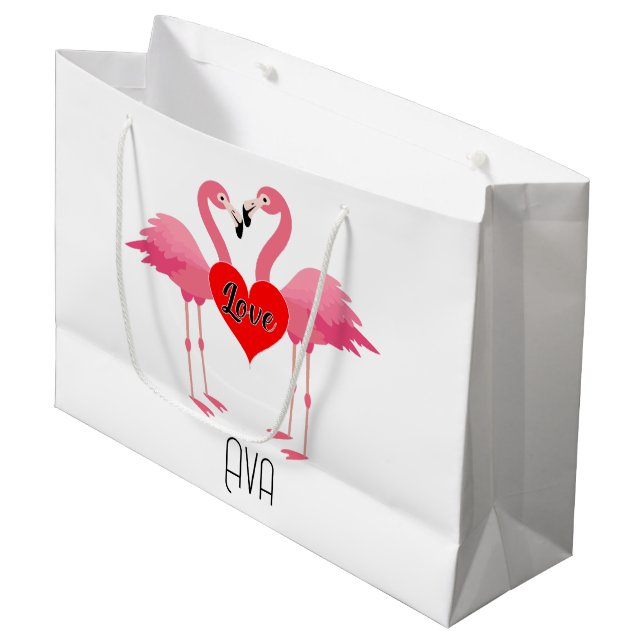 Diseño de amor Flamingo Rosa - Bolsa de regalo - G (Angulo Anverso)