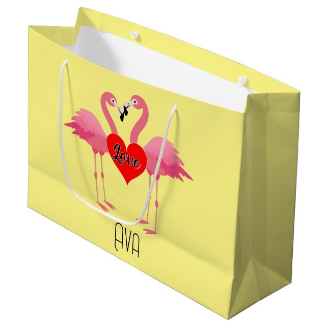 Diseño de amor Flamingo Rosa - Bolsa de regalo - G (Angulo Anverso)