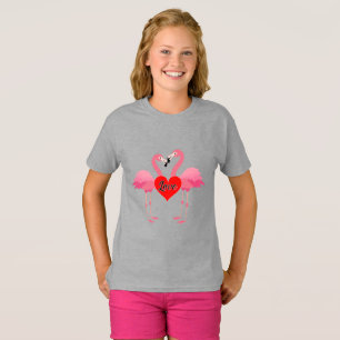 Diseño de amor Flamingo Rosa - Camiseta básica par