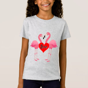 Diseño de amor Flamingo Rosado - Chica de Jersey T