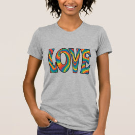 Diseño de amor psicodélico en camiseta