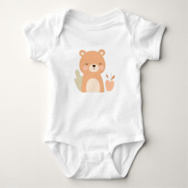 Diseño de animales Cuear Bear Baby Jersey Bodysuit
