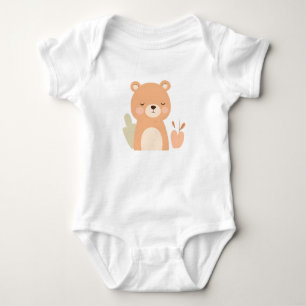 Diseño de animales Cuear Bear Baby Jersey Bodysuit