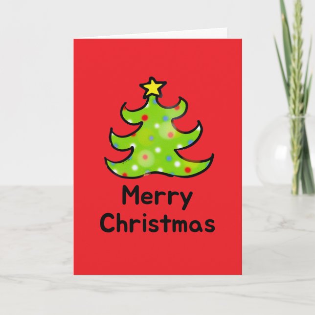 Diseño de árbol caprichoso de Feliz Navidad (Anverso)