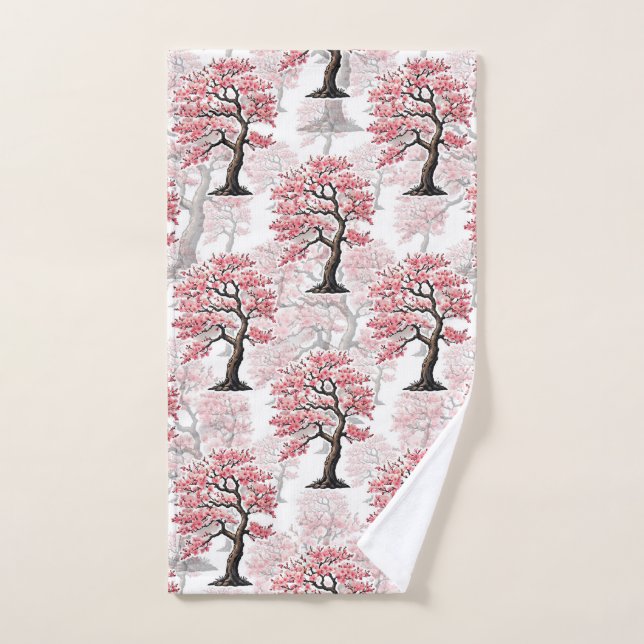 Diseño de árbol de cerezo rosa Sakura (Toalla de mano)