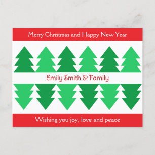 Diseño de árbol verde simple rojo Feliz navidad