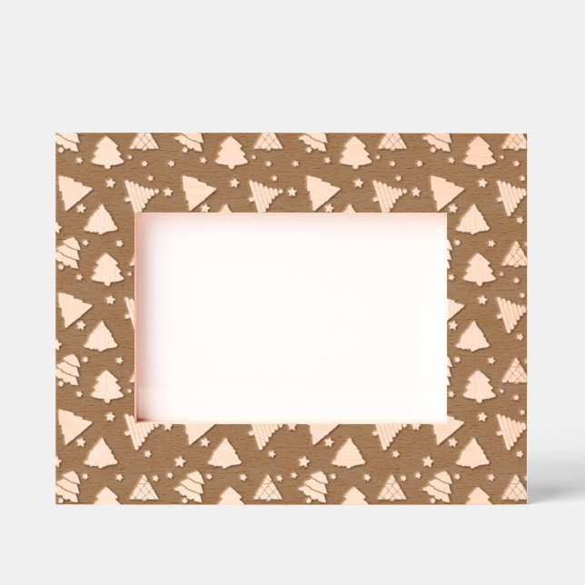 Diseño de árboles de Navidad marcos grabados (Anverso)