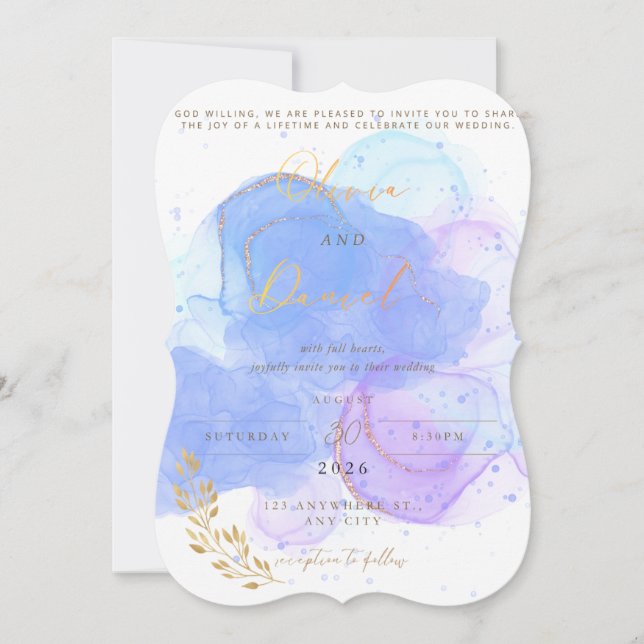 diseño de archivo de invitación de boda editable (Anverso)