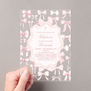 diseño de arcos rosados Baptismo Invitación