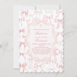 diseño de arcos rosados Baptismo Invitación