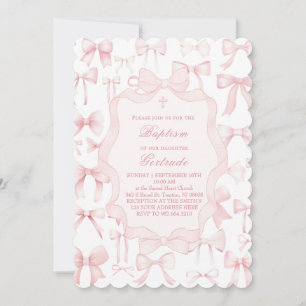 diseño de arcos rosados Baptismo Invitación