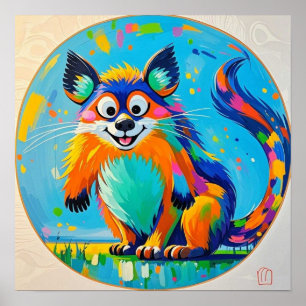 Diseño de arte animal abstracto colorido