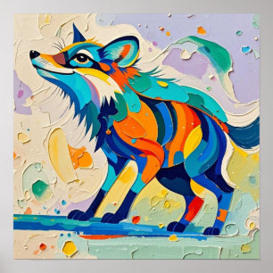 Diseño de arte animal abstracto de Fox Expressive
