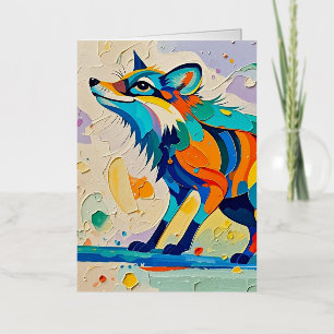 Diseño de arte animal abstracto expresivo de zorro