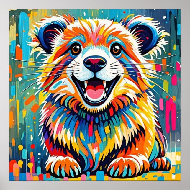 Diseño de arte animal con un estilo audaz y dinámi (Frente)