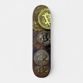 Diseño de arte Bitcoin en Skateboard