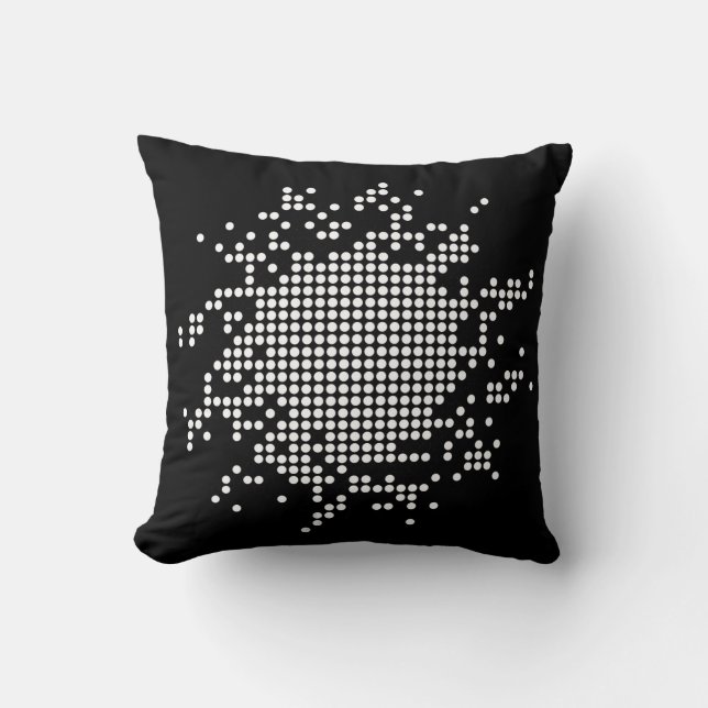 Diseño de arte blanco y negro Resumen de almohada (Anverso)