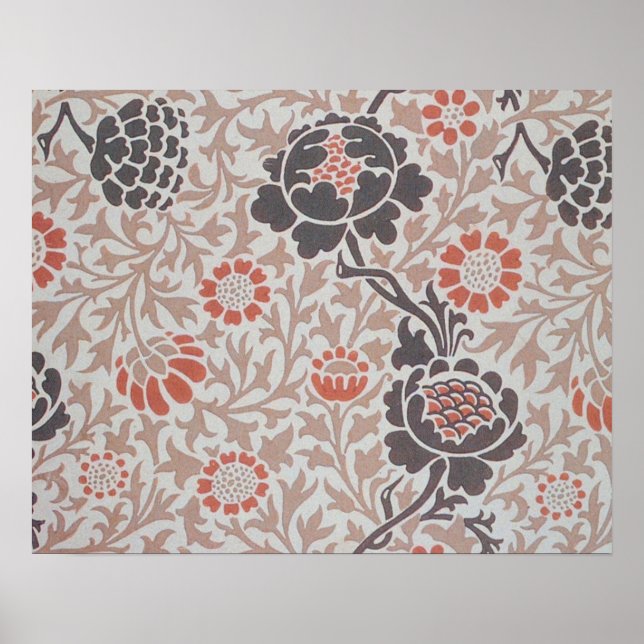 Diseño de arte botánico de William Morris Grafton (Frente)