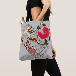 Diseño de arte cardíaco Bolsa de Tote